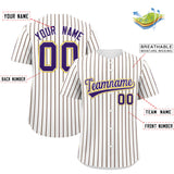 Custom White Gold Tricolor Stripe Fashion Authentic Baseball Jersey