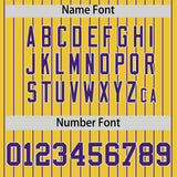 Custom Gold White Tricolor Stripe Fashion Authentic Baseball Jersey