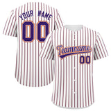 Custom White Orange Tricolor Stripe Fashion Authentic Baseball Jersey