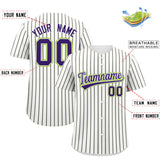 Custom White Neon Green Tricolor Stripe Fashion Authentic Baseball Jersey