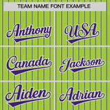 Custom Neon Green White Tricolor Stripe Fashion Authentic Baseball Jersey