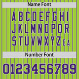 Custom Neon Green White Tricolor Stripe Fashion Authentic Baseball Jersey