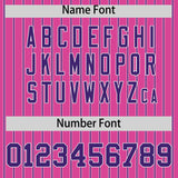 Custom Pink White Tricolor Stripe Fashion Authentic Baseball Jersey