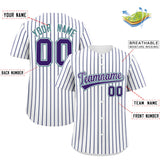Custom White Aqua Tricolor Stripe Fashion Authentic Baseball Jersey