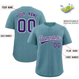 Custom Aqua White Tricolor Stripe Fashion Authentic Baseball Jersey