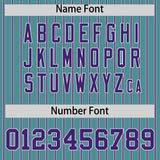 Custom Aqua White Tricolor Stripe Fashion Authentic Baseball Jersey