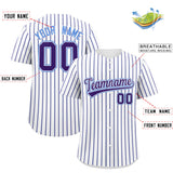 Custom White Powder Blue Tricolor Stripe Fashion Authentic Baseball Jersey