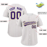 Custom White Old Gold Tricolor Stripe Fashion Authentic Baseball Jersey