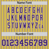 Custom Old Gold White Tricolor Stripe Fashion Authentic Baseball Jersey