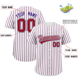 Custom White Red Tricolor Stripe Fashion Authentic Baseball Jersey