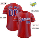 Custom Red White Tricolor Stripe Fashion Authentic Baseball Jersey
