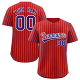 Custom Red White Tricolor Stripe Fashion Authentic Baseball Jersey