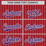 Custom Red White Tricolor Stripe Fashion Authentic Baseball Jersey