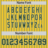 Custom Gold White Tricolor Stripe Fashion Authentic Baseball Jersey