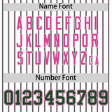 Custom White Pink Tricolor Stripe Fashion Authentic Baseball Jersey