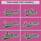 Custom Pink White Tricolor Stripe Fashion Authentic Baseball Jersey