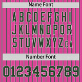 Custom Pink White Tricolor Stripe Fashion Authentic Baseball Jersey