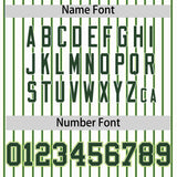 Custom White Neon Green Tricolor Stripe Fashion Authentic Baseball Jersey