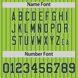 Custom Neon Green White Tricolor Stripe Fashion Authentic Baseball Jersey