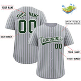 Custom Gray White Tricolor Stripe Fashion Authentic Baseball Jersey