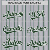 Custom Gray White Tricolor Stripe Fashion Authentic Baseball Jersey