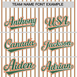 Custom White Kelly Green Tricolor Stripe Fashion Authentic Baseball Jersey