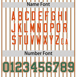 Custom White Kelly Green Tricolor Stripe Fashion Authentic Baseball Jersey