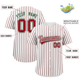 Custom White Kelly Green Tricolor Stripe Fashion Authentic Baseball Jersey