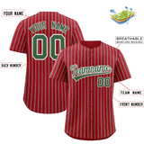 Custom Red White Tricolor Stripe Fashion Authentic Baseball Jersey
