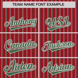 Custom Red White Tricolor Stripe Fashion Authentic Baseball Jersey