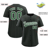 Custom Black White Tricolor Stripe Fashion Authentic Baseball Jersey