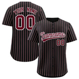 Custom Black White Tricolor Stripe Fashion Authentic Baseball Jersey