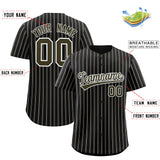 Custom Black White Tricolor Stripe Fashion Authentic Baseball Jersey