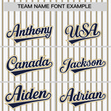 Custom White Navy Tricolor Stripe Fashion Authentic Baseball Jersey