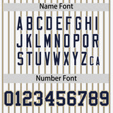 Custom White Navy Tricolor Stripe Fashion Authentic Baseball Jersey