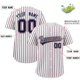 Custom White Navy Tricolor Stripe Fashion Authentic Baseball Jersey