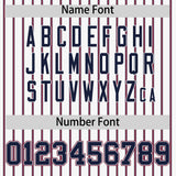 Custom White Navy Tricolor Stripe Fashion Authentic Baseball Jersey