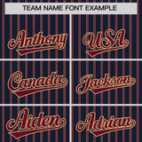 Custom Navy Khaki Tricolor Stripe Fashion Authentic Baseball Jersey