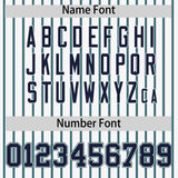 Custom White Navy Tricolor Stripe Fashion Authentic Baseball Jersey