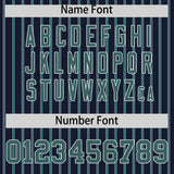 Custom Navy White Tricolor Stripe Fashion Authentic Baseball Jersey