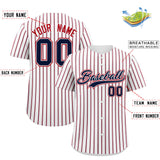 Custom White Navy Tricolor Stripe Fashion Authentic Baseball Jersey