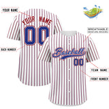 Custom White Royal Tricolor Stripe Fashion Authentic Baseball Jersey