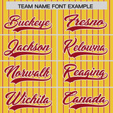 Custom Gold White Tricolor Stripe Fashion Authentic Baseball Jersey