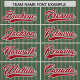 Custom Kelly Green White Tricolor Stripe Fashion Authentic Baseball Jersey