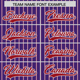 Custom Purple White Tricolor Stripe Fashion Authentic Baseball Jersey