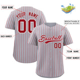 Custom Gray White Tricolor Stripe Fashion Authentic Baseball Jersey