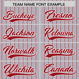 Custom Gray White Tricolor Stripe Fashion Authentic Baseball Jersey