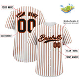 Custom White Black Tricolor Stripe Fashion Authentic Baseball Jersey