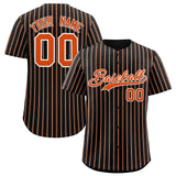 Custom Black White Tricolor Stripe Fashion Authentic Baseball Jersey