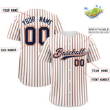 Custom White Navy Tricolor Stripe Fashion Authentic Baseball Jersey